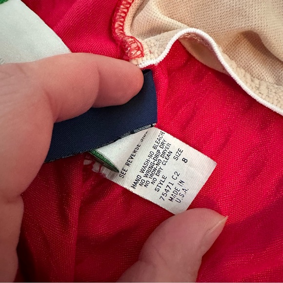 80-90s Vintage Ann Cole Collection 8 Red Low Back One Piece Swimsuit - Picture 11 of 14